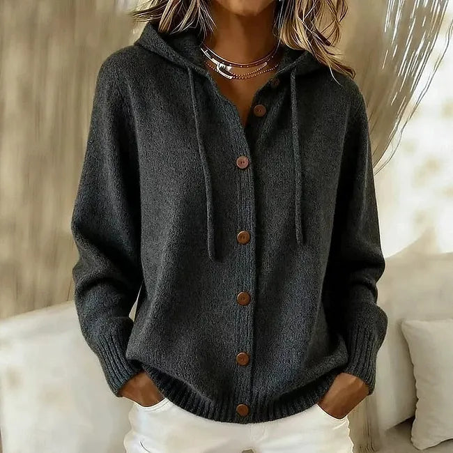 Goldie™ Button-Up Hooded Cardigan