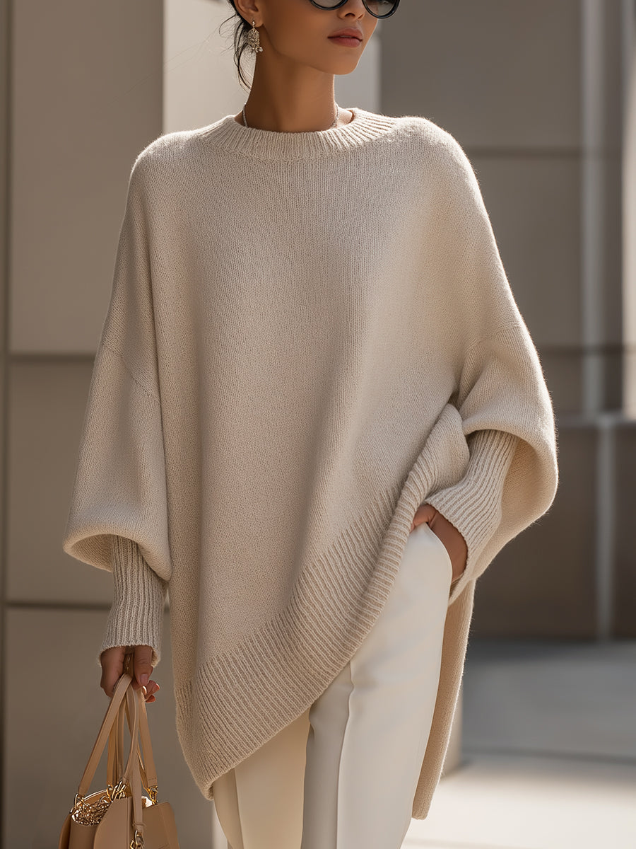 Jennifer | Cozy Oversized Wide-Neck Draped Sweater