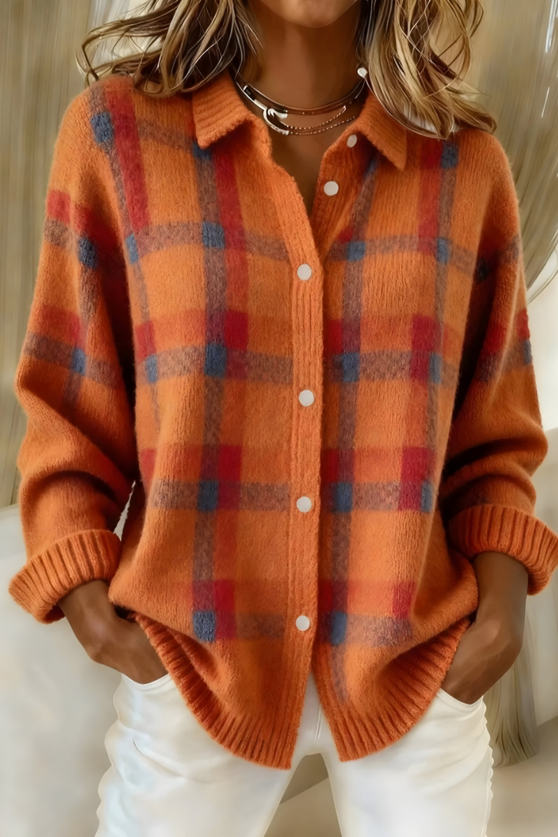 ANNA | CHECKERED KNIT CARDIGAN