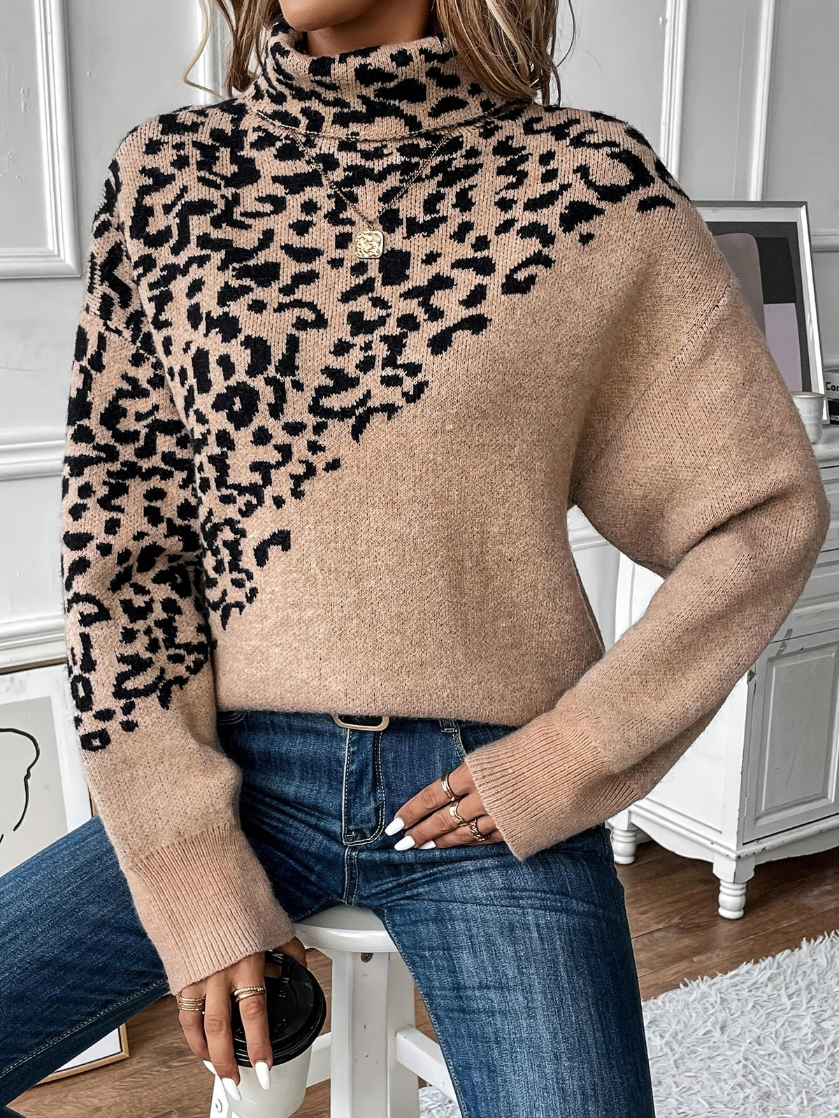 Leopard Print Sweater - Sylvia