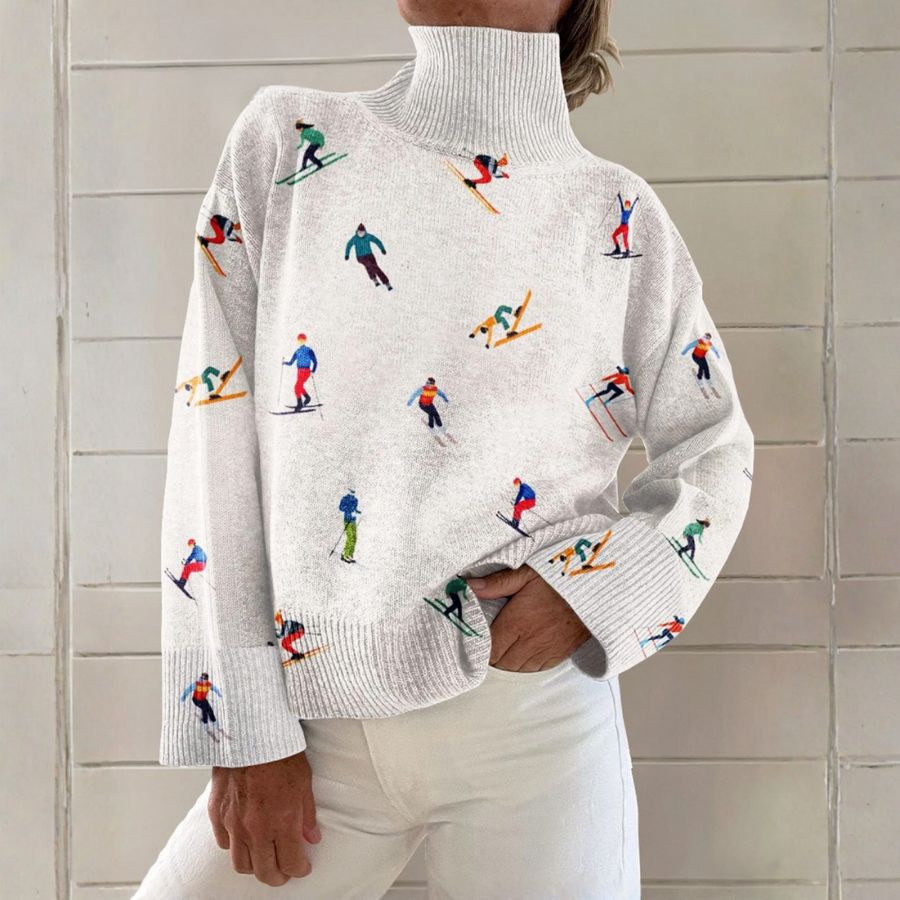 Bella - Retro Ski Pattern Winter Sweater