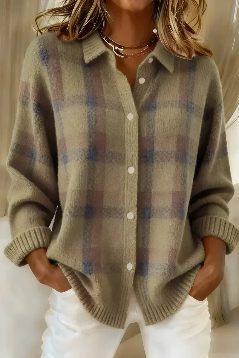 Taylor™ | Soft Plaid Knit Cardigan