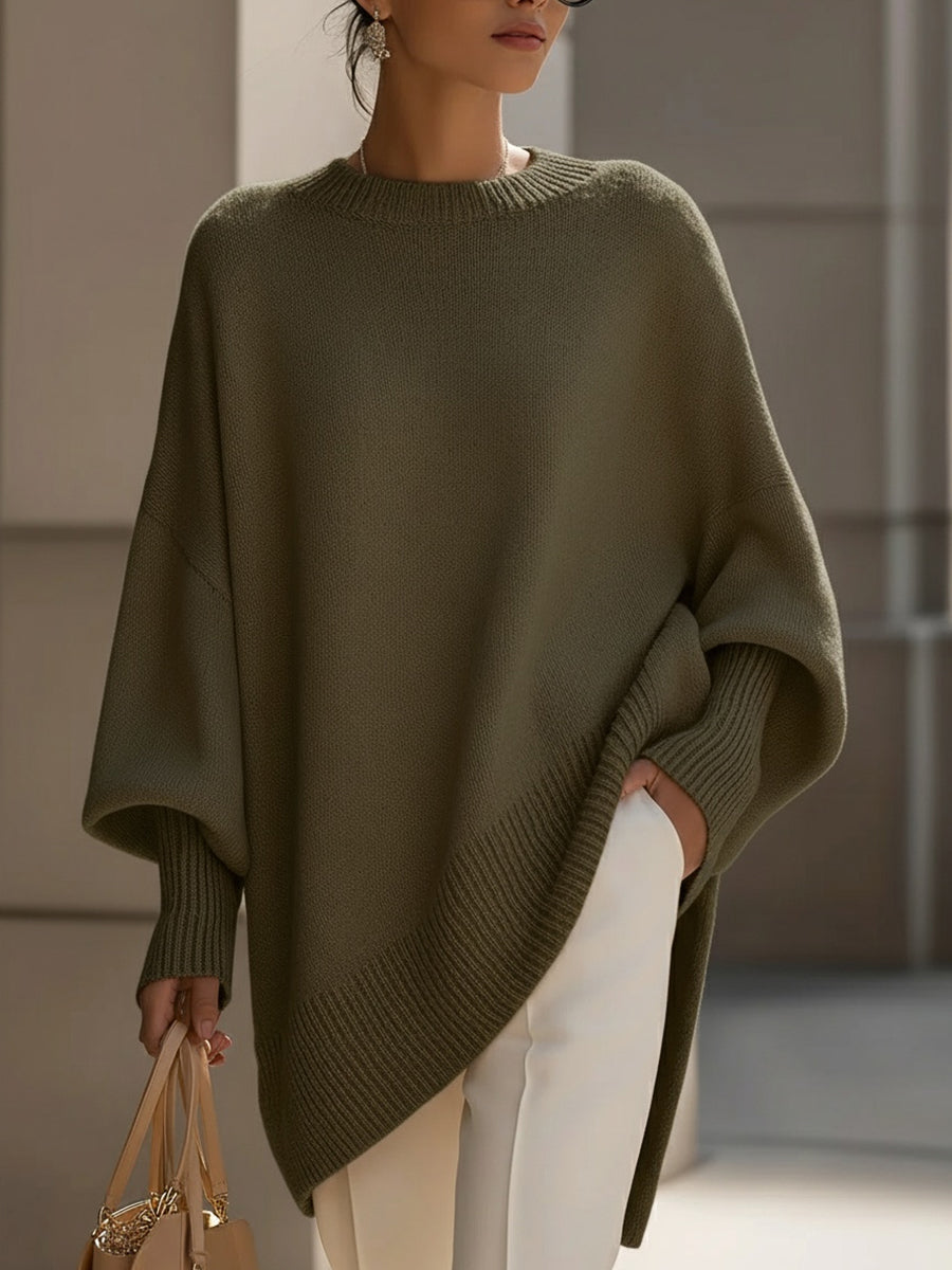 Jennifer | Cozy Oversized Wide-Neck Draped Sweater