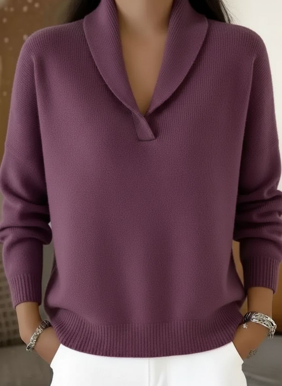 Audrey™ V-Neck Knit Sweater