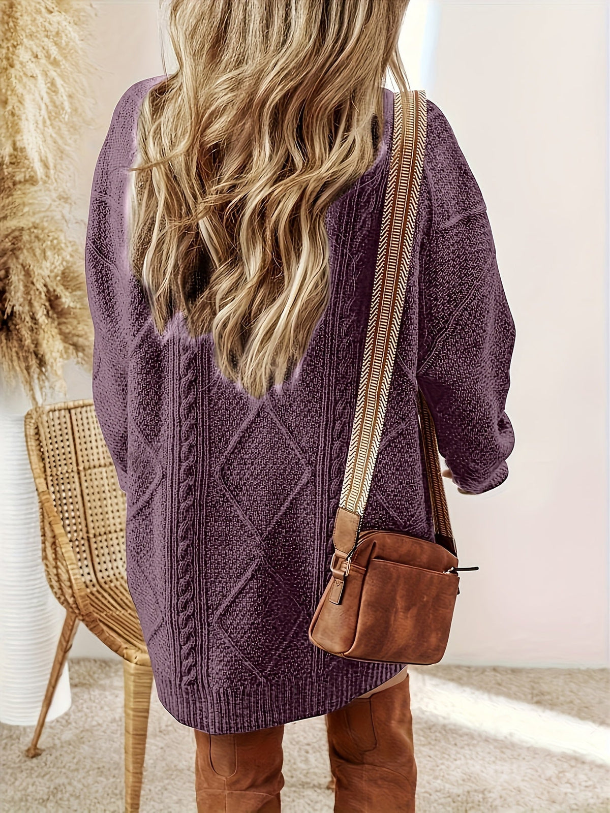Helene | Textured Cable Knit Sweater Dress