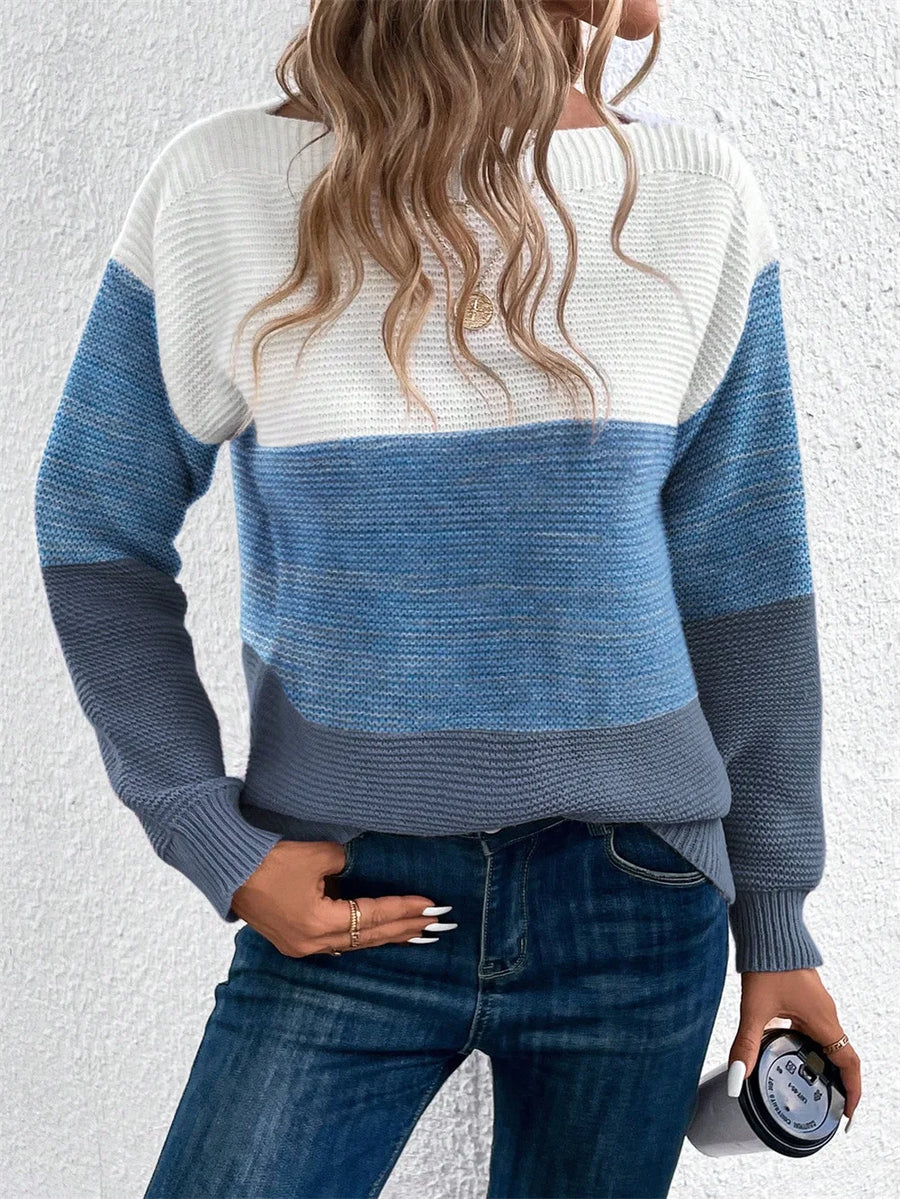 Nancy | Cozy Knitted Patchwork Pullover