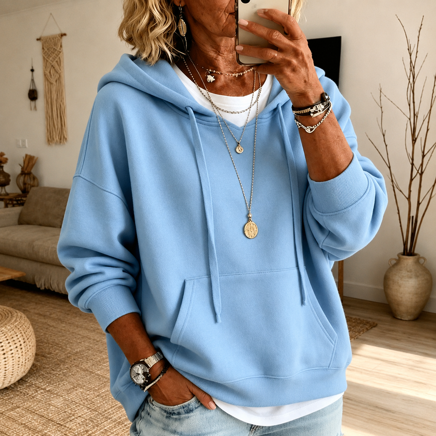 Ines – Azure Blue Hoodie