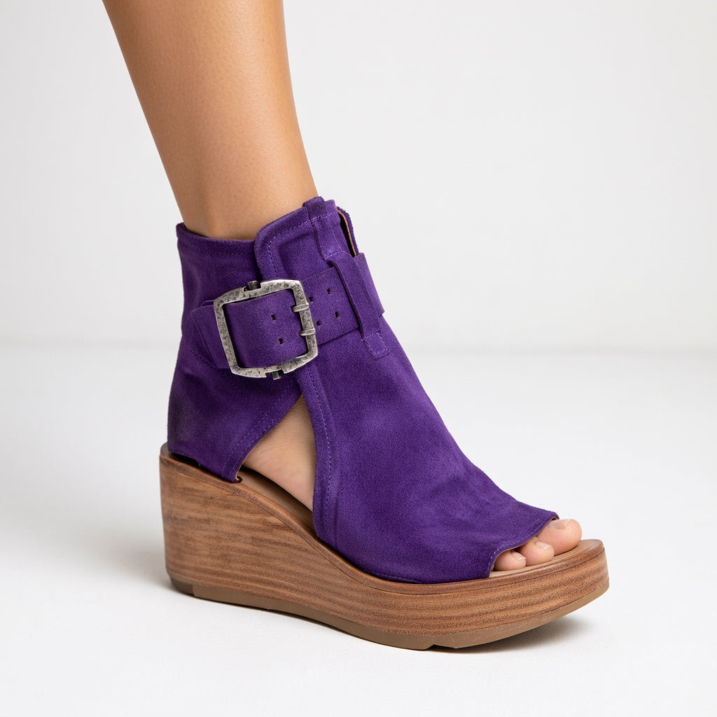 Orélisse™ | Contemporary Open-Toe Wedge Ankle Boots