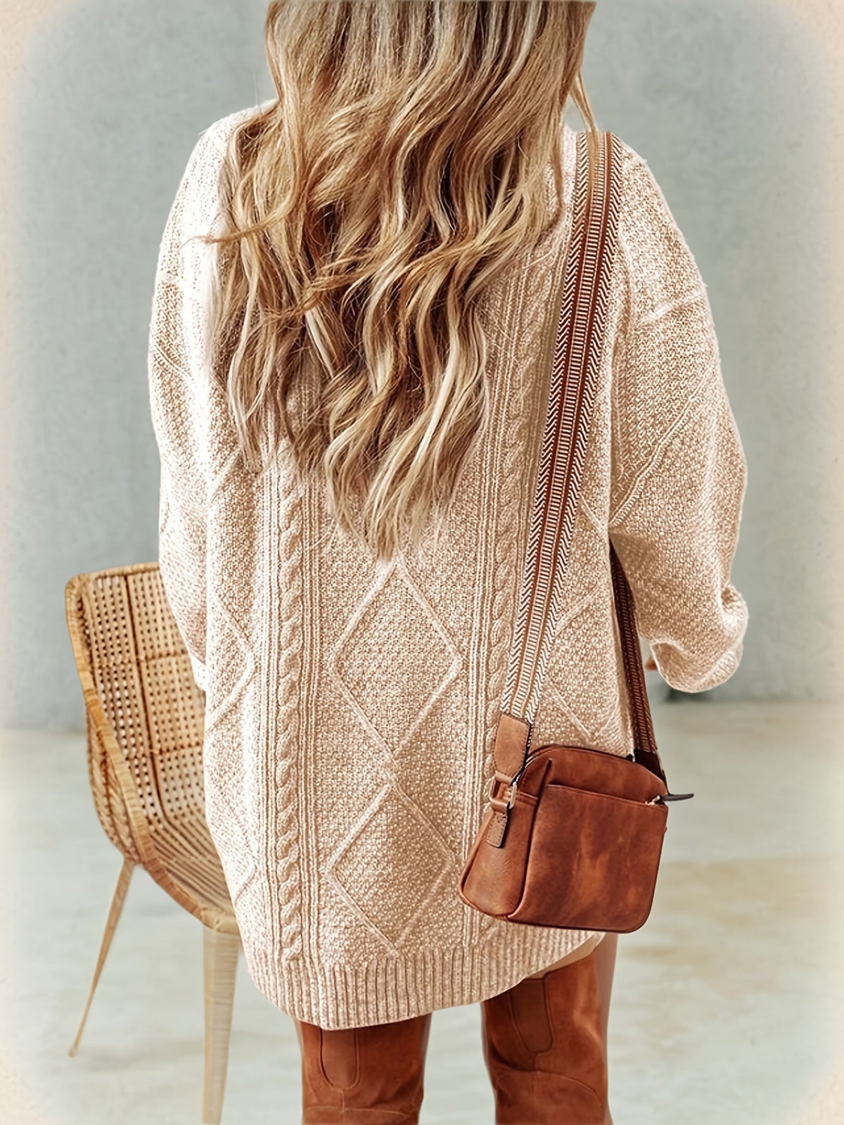 Helene | Textured Cable Knit Sweater Dress