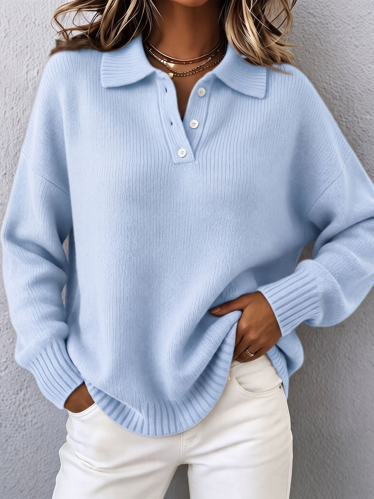 Marvelle | Stylish Knit Polo Sweater