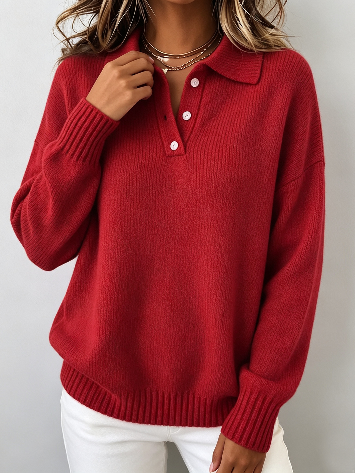 Marvelle | Stylish Knit Polo Sweater