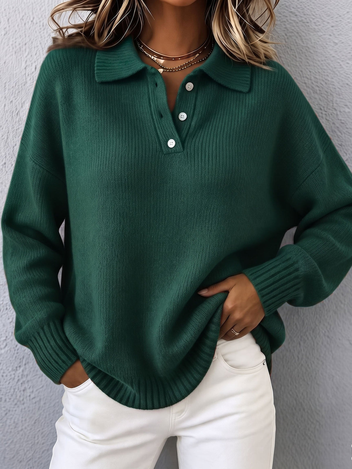 Marvelle | Stylish Knit Polo Sweater