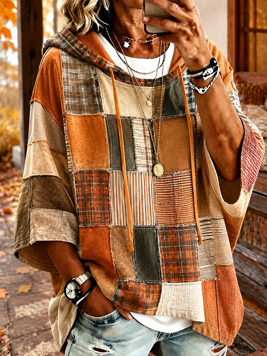 Gabriela | Oversized Hoodie in Autumn Patchwork