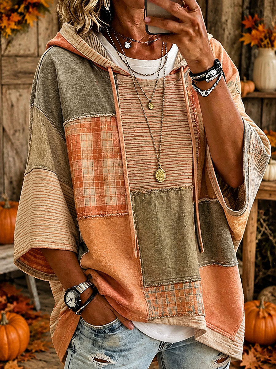 Cristina | Cozy Autumn Patchwork Oversized Hoodie