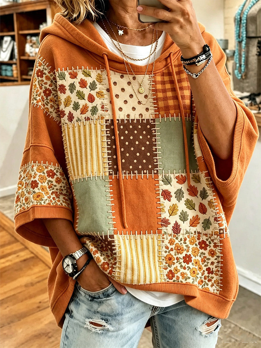 Corina | Oversized Hoodie with Autumn Leaf Design